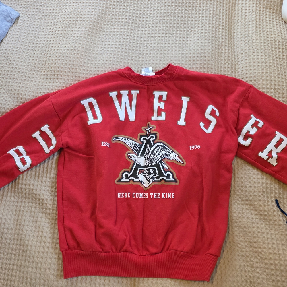 Budweiser Bold Red Crewneck Sweater